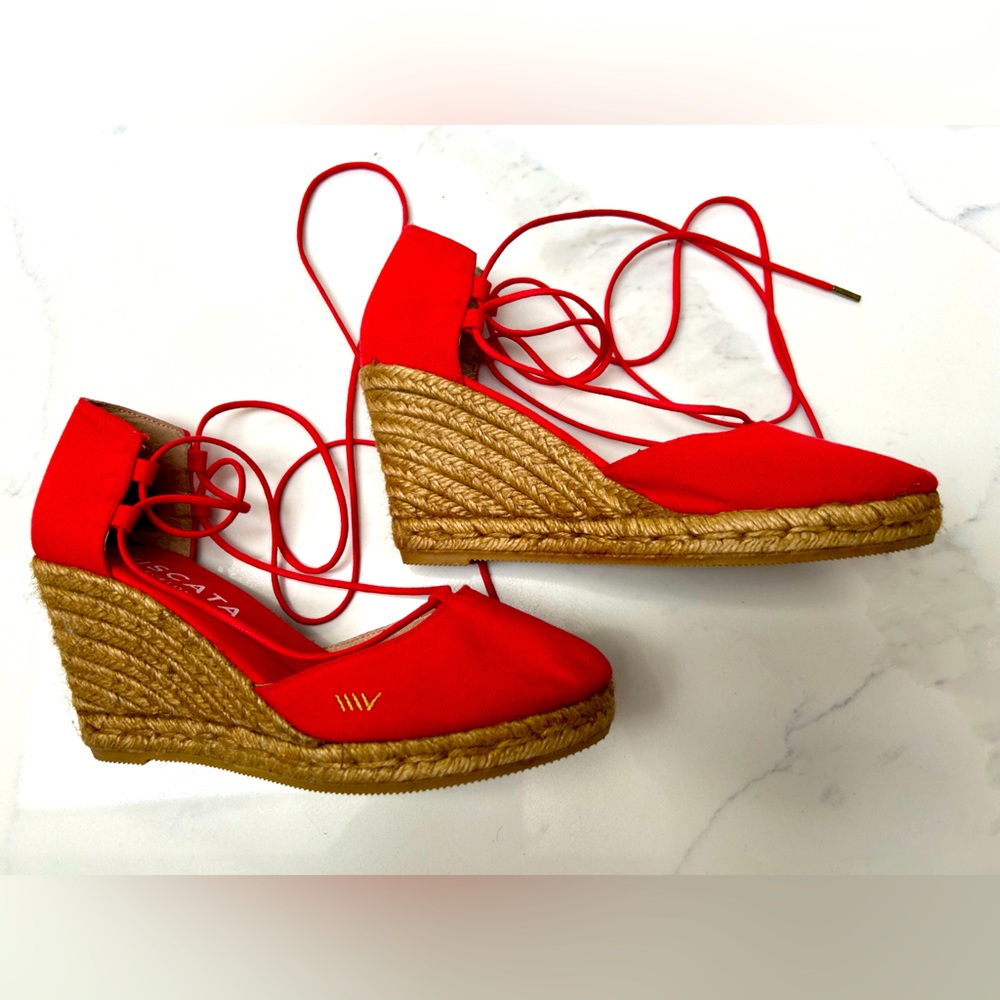 Red and Brown Espadrilles with Modern Design